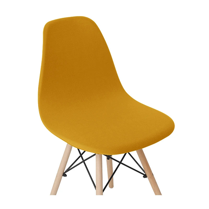 Solid Color Shell Chair Cover Stretch Cheap Short Back Chair Covers Printed Dining Seat Covers For Home Bar Hotel Party Banquet