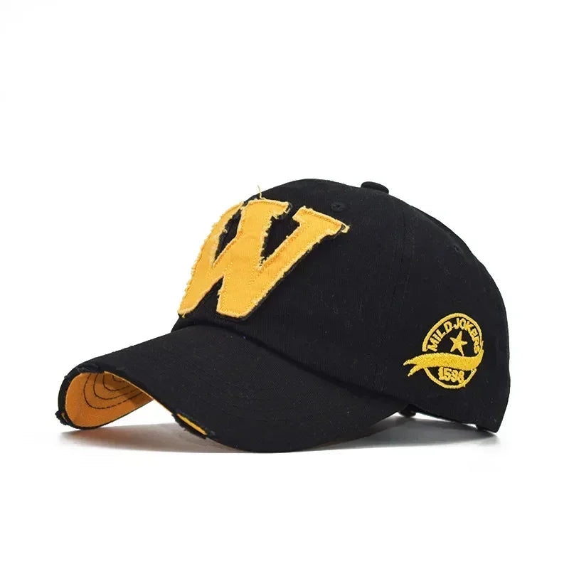 Embroidery Letter W Baseball Cap Snapback Caps Bone casquette Hat Distressed Wearing Fitted Hat For Men Custom Hats