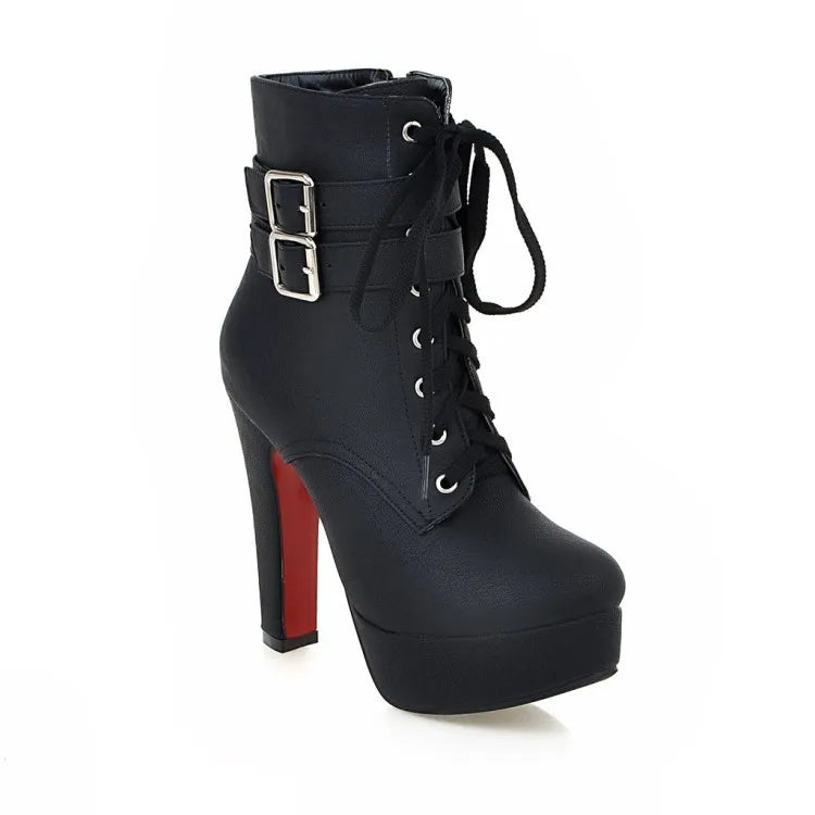 BLXQPYT Big size 33-47 short Boots shoes woman Mujer Fashion Ankle Boots Sexy high Heels Spring Autumn Winter Women Shoes  X-2