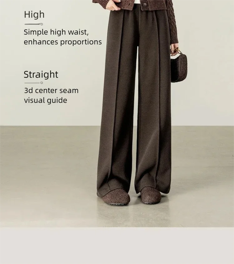 SENTUBILA Knit Sweat Pants for Women 2026 Autumn Winter Acetate Wool Silk Blend Trousers Casual Versatile Bottoms 154K80280