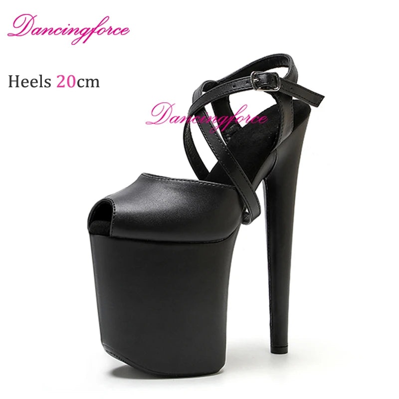 8Inches 20cm Sexy Exotic Luminous Discolored Pole Dancer Sandals Nightclub Stripper Platform Party High Heels Shoes