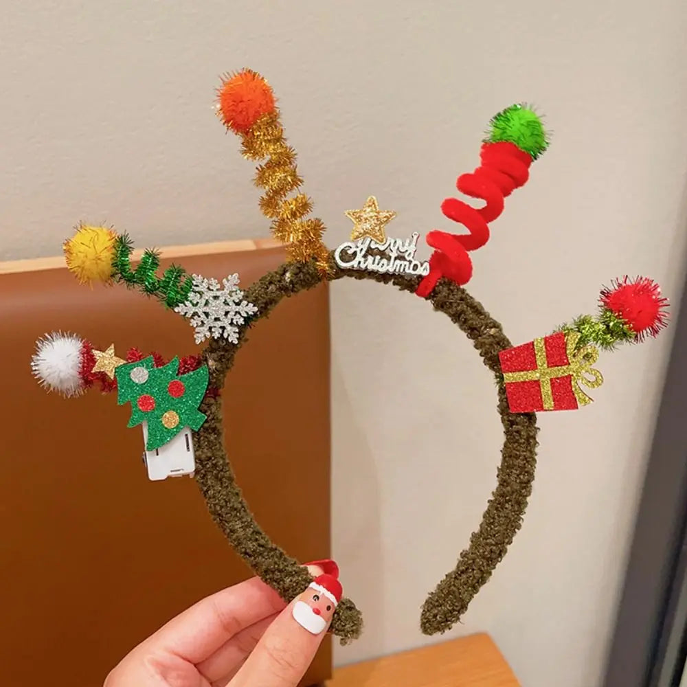 Hair Accessories Christmas Headband Merry Chritmas Xmas Santa Claus Hair Hoop Headpiece Hairband Antler Hair Hoop Girls/Female