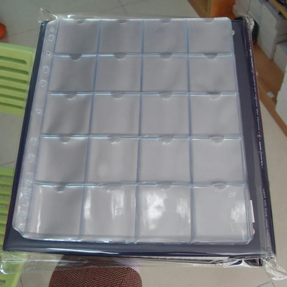 Page Coin Holder Sheet Clear Organization 1/10 Sheet For 50mm Coins For Coin Collection PVC Page Album Practical
