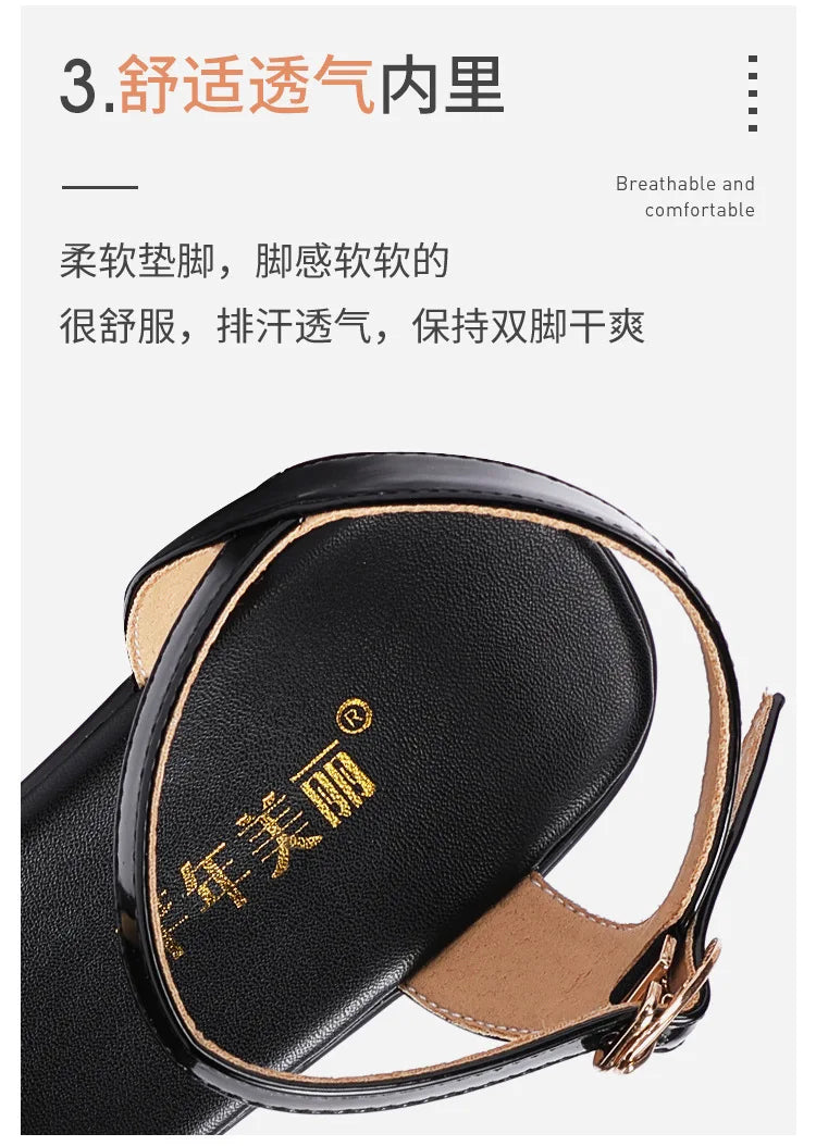 High quality sandals for women 10cm high heel new 2024 summer size 32 33 42 43 platform open toe elegant fashion shoe black red