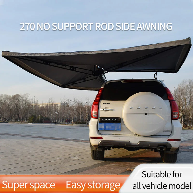 Retractable Car Awning Tent Bat Wing Car Roof Side Awning Tent for Resort or Family Camping