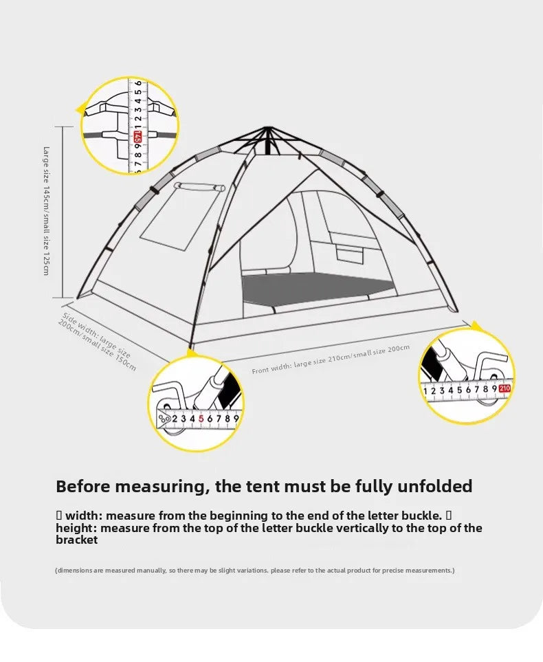 Tent Outdoor Automatic 3-4 People Household Sunscreen Indoor Small House Adult Children's Tent Outdoor Camping Awning