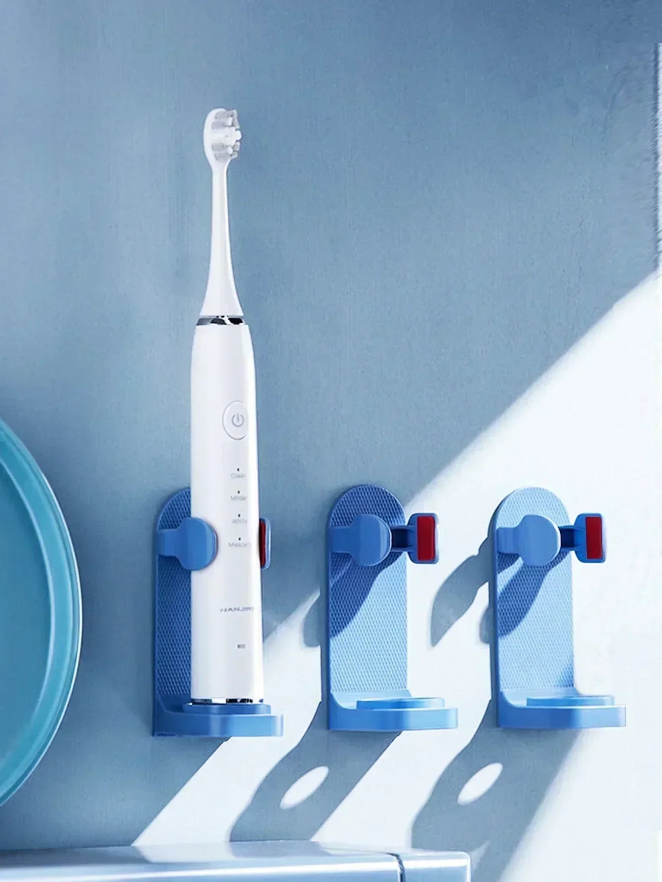 Bathroom Toothbrush Holder Wall Mount Bathroom Organizer Double Single Hole Self Adhesive Tooth Brush  Accessories Space Saving