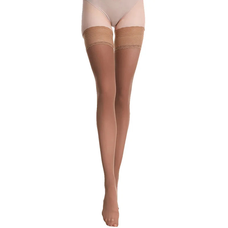 Sexy Women High Elastic Thigh High Stockings Silicone Non-slip Nylon Over The Knee Stockings Night Club Long Socks Lingerie