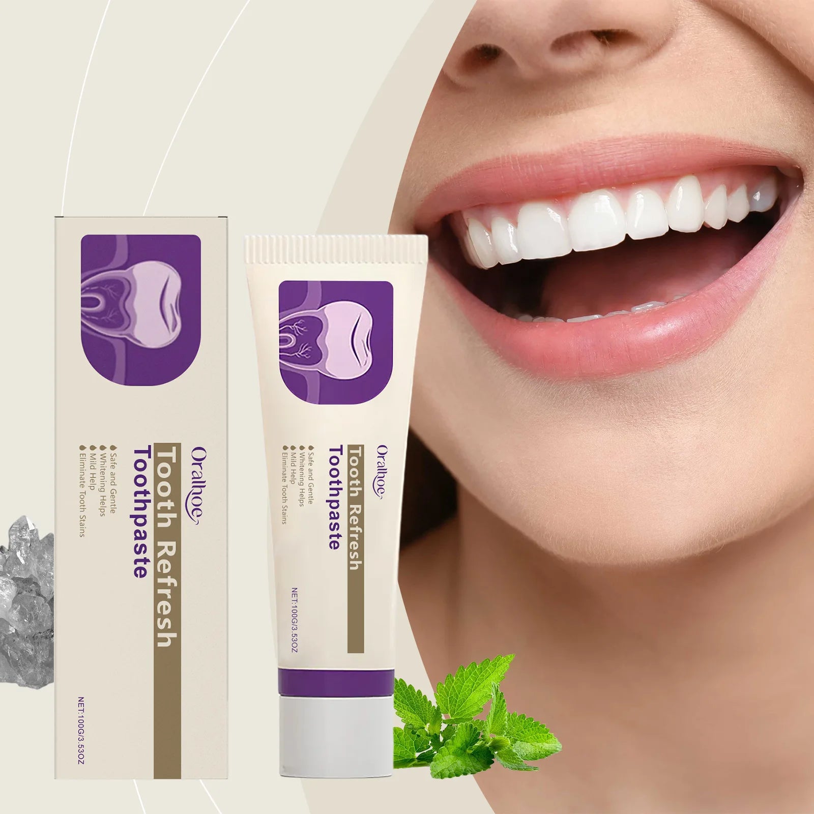 Teeth Whitening Toothpaste Eliminate Tooth Stains Remove Smoke Coffee Tea Stains Protect Gum Freshens Breath Oral Dental Care