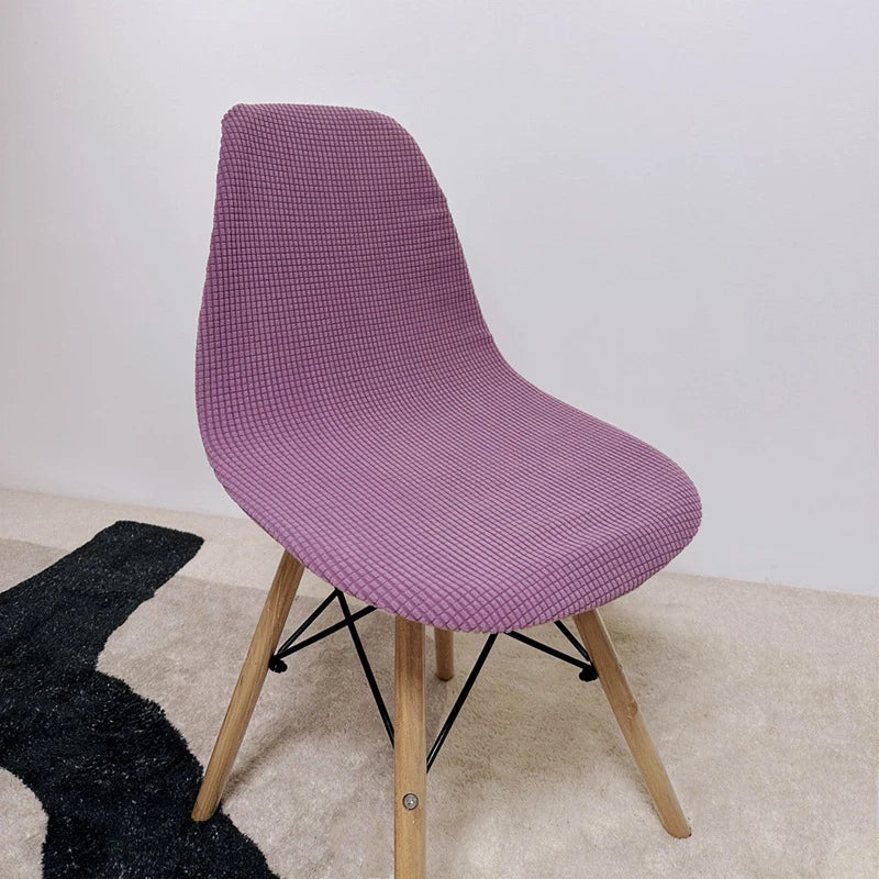 Jacquard Waterproof Shell Chair Cover Short Back Scandinavian Chair Covers Adjustable Dining Room Seat Covers for Bar Party