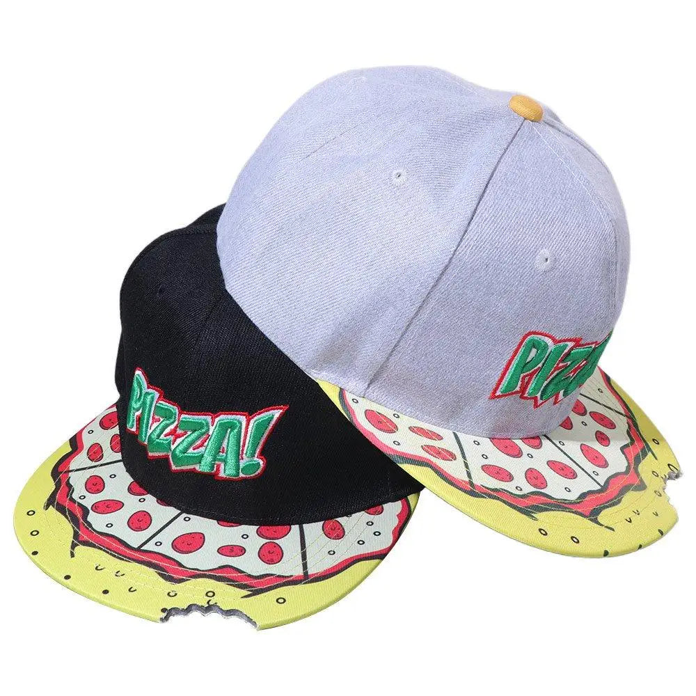 Snapback Hat Eye Pizza Baseball Cap Letter Embroidery Sunscreen Sun Hat Hip-hop Korean Style Peaked Cap Sports