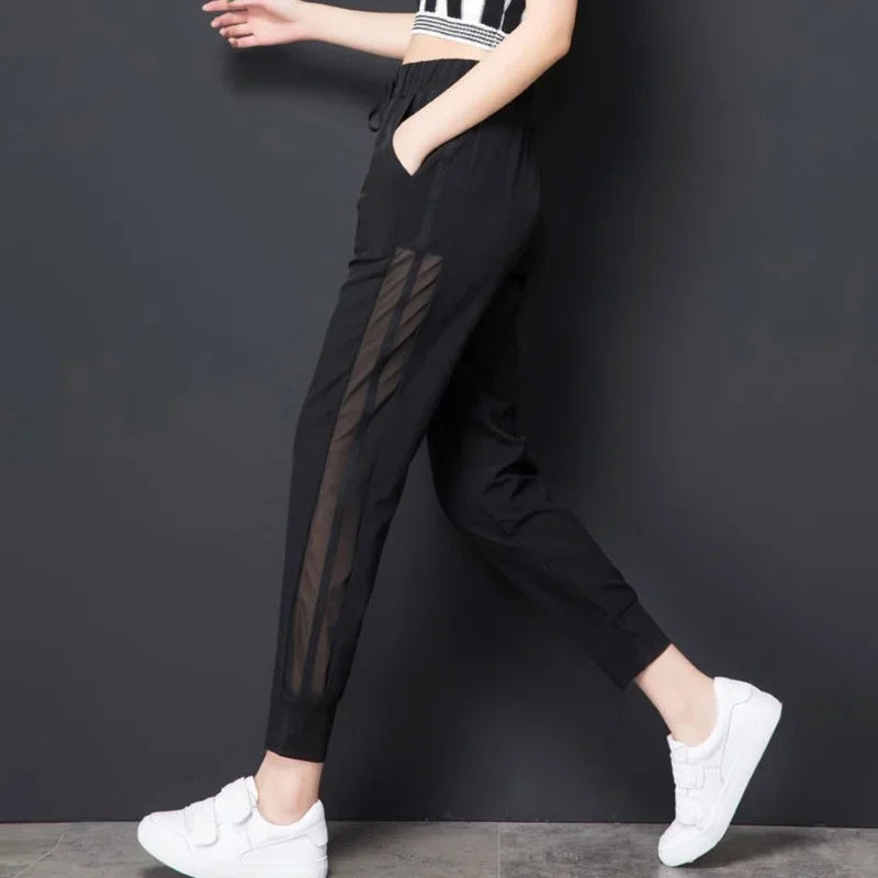 Sweatpants Harem Female Pants Black Joggers Jogging Trousers for Women Fitness Clothes and Capris Elastic Waist Drawstring 90s G