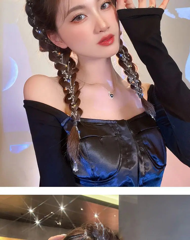 Fashion Accessories Hair Chain Braided Hairpiece Ponytail Star Hair Ornament Hair Clip Hairpin for Women