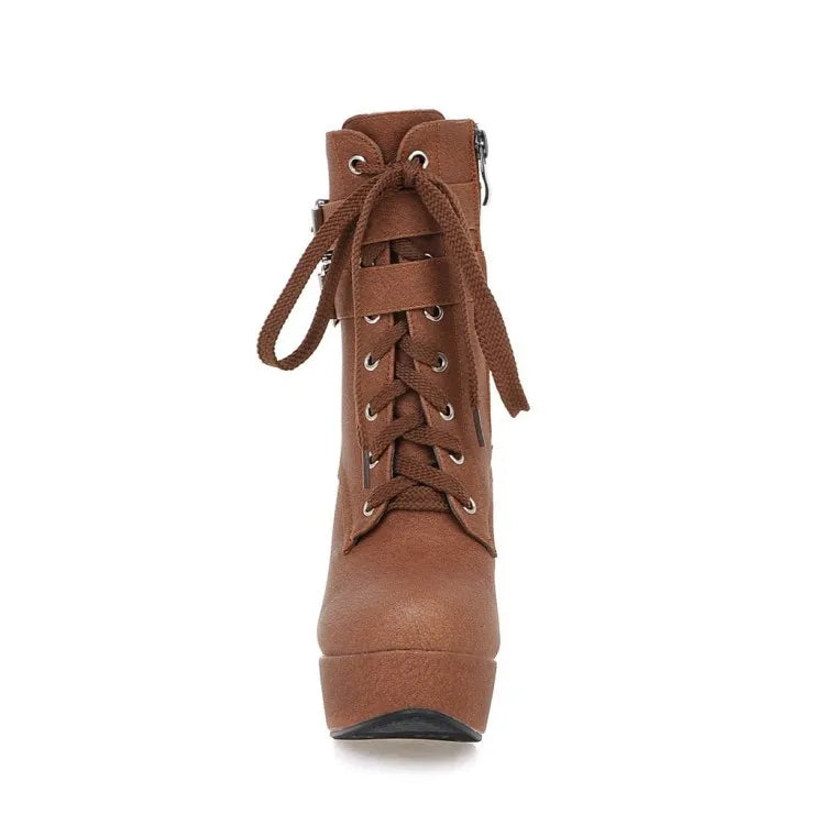 BLXQPYT Big size 33-47 short Boots shoes woman Mujer Fashion Ankle Boots Sexy high Heels Spring Autumn Winter Women Shoes  X-2