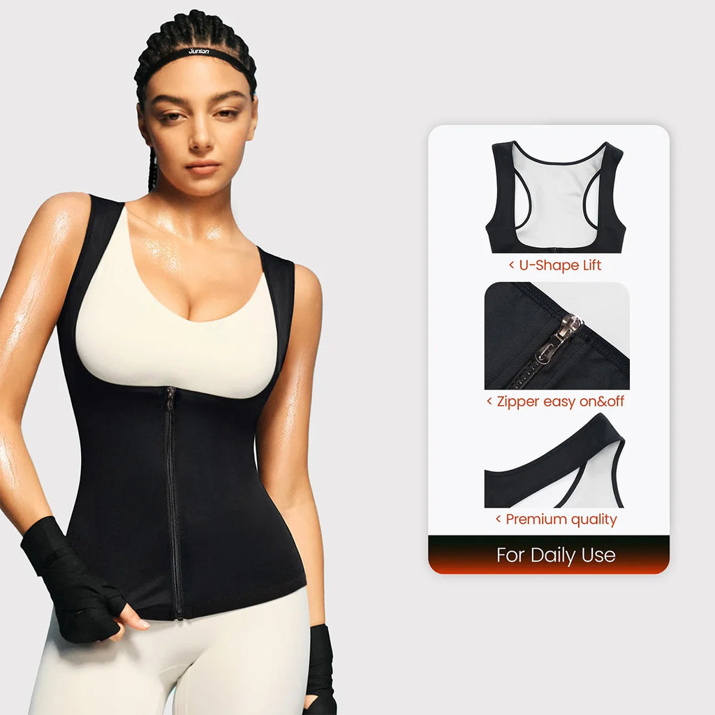 1PCS Women’s Sweat Vest for Weight Loss – Heat-Trapping Sauna Tank Top, Slimming Workout Shirt with Compression for Faster Sweat