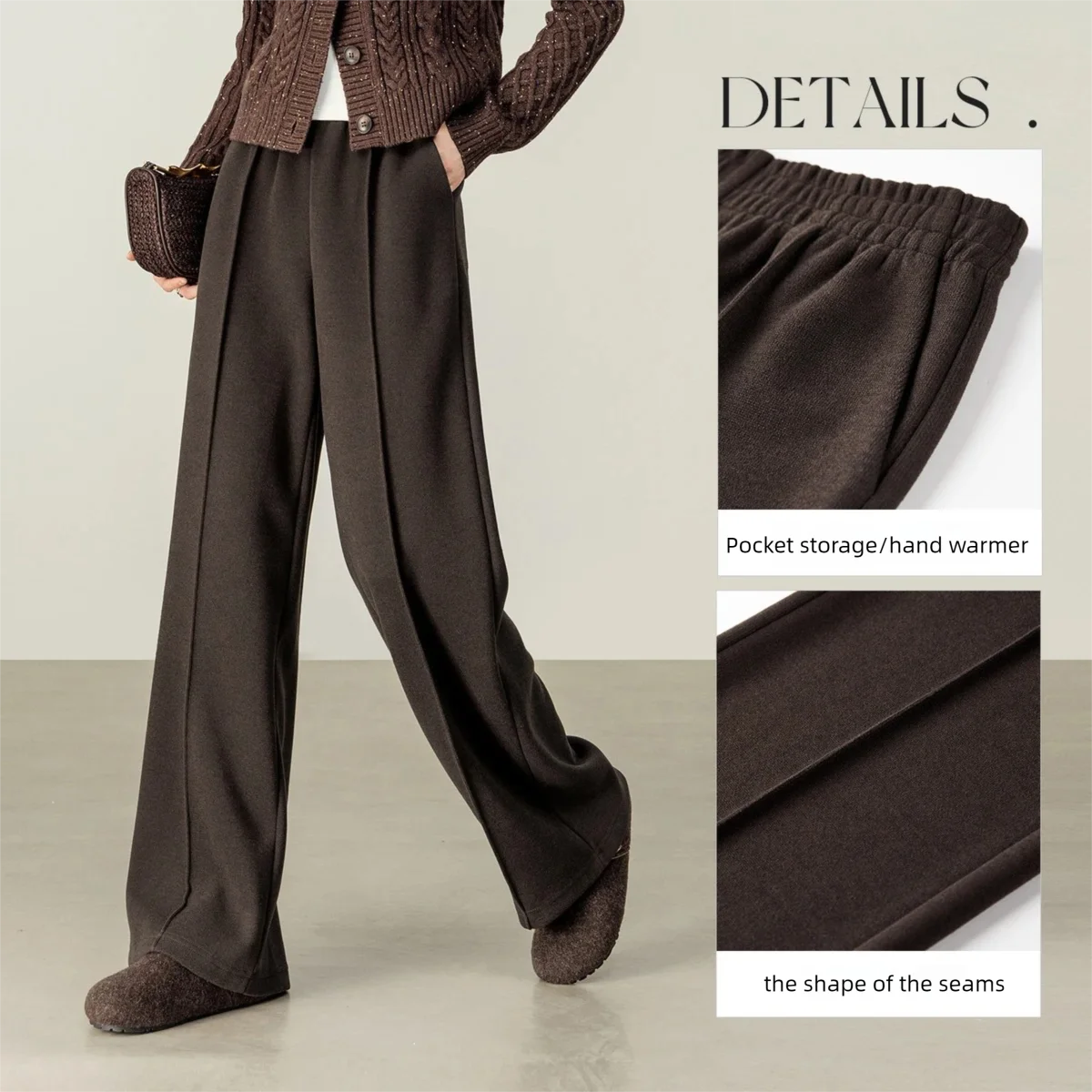 SENTUBILA Knit Sweat Pants for Women 2026 Autumn Winter Acetate Wool Silk Blend Trousers Casual Versatile Bottoms 154K80280