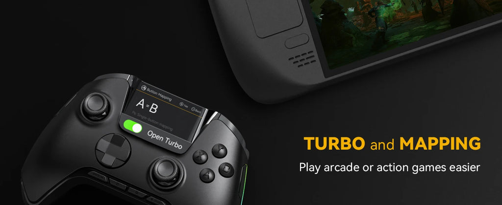 Screen Interactive Wireless Gaming Controller for iOS/Android/Switch/PC  Hall Effect Stick RGB Light 1800mAh with Charging Dock