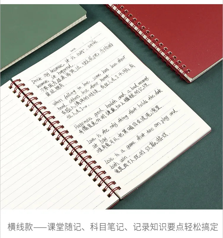 A5/B5/A6 Classical PP Coil Line Grid Spiral Notebook Journals Morandi Basic Diary Weekly Planner Book School Stationery