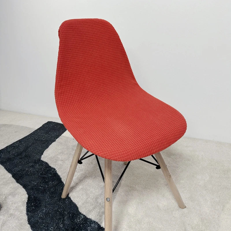 Jacquard Waterproof Shell Chair Cover Short Back Scandinavian Chair Covers Adjustable Dining Room Seat Covers for Bar Party