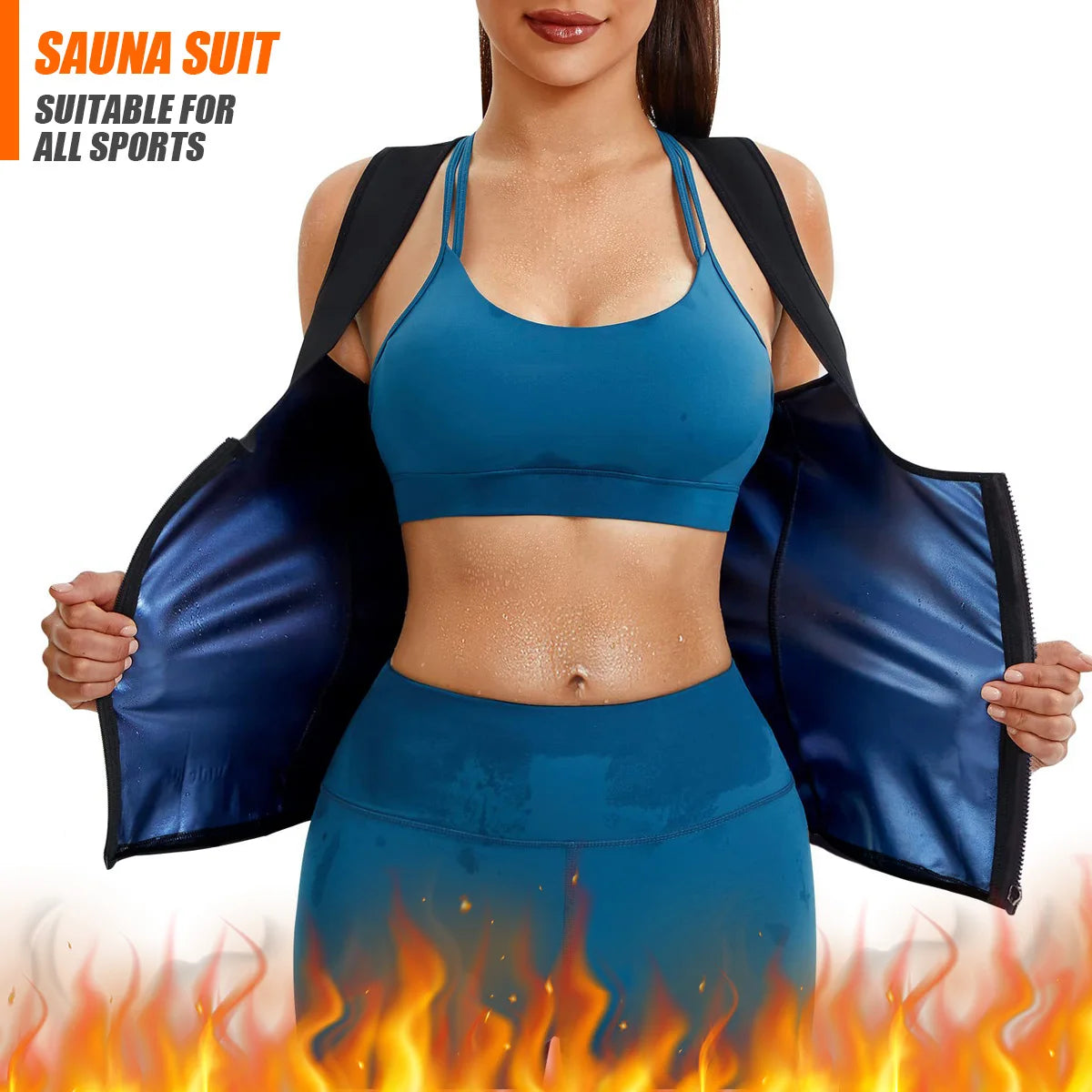 1PCS Women’s Sweat Vest for Weight Loss – Heat-Trapping Sauna Tank Top, Slimming Workout Shirt with Compression for Faster Sweat