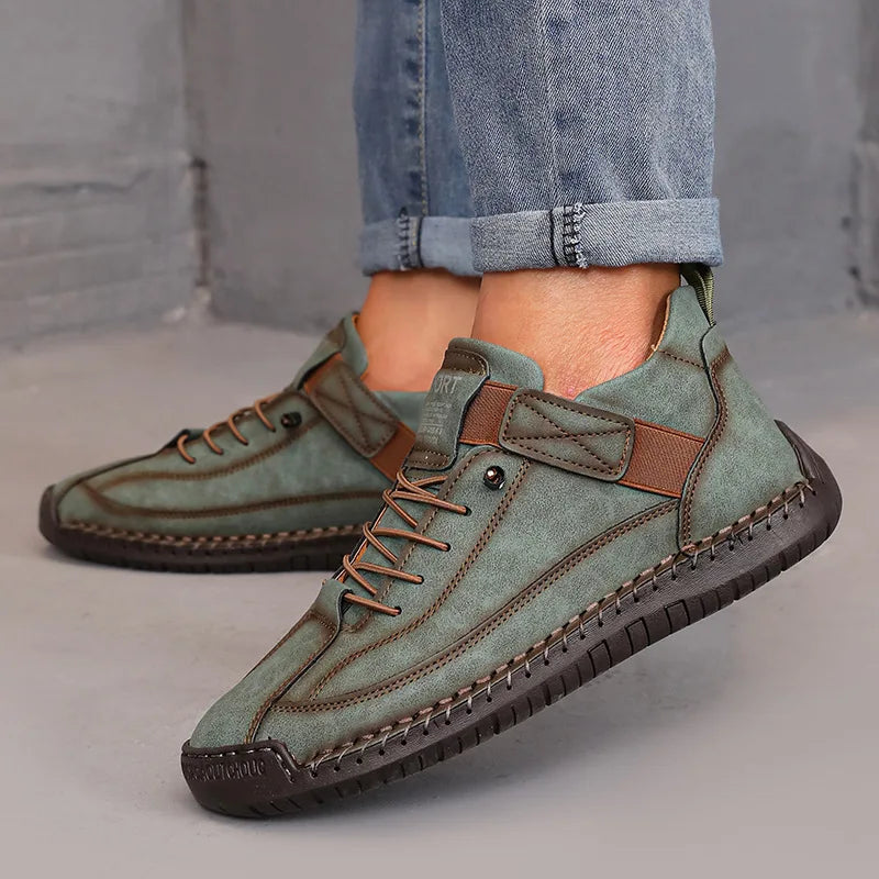 Women's Boots Outdoor Casual Shoes British Style Retro Non-slip Work Shoes Leather Couple Loafers Handmade Soft Sole Ankle Boots
