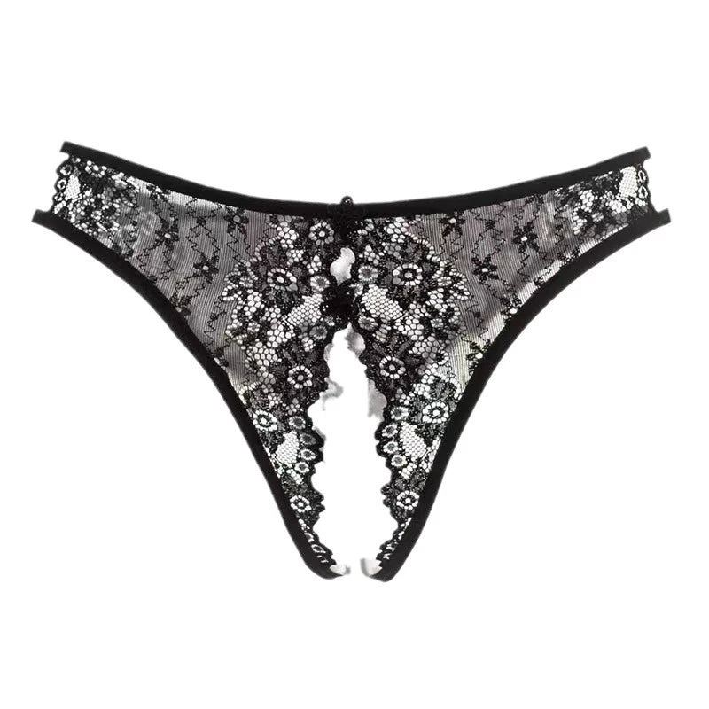Crotchless Pearls Sex Lingerie Women Erotic Thong Open Underwear Sexy Intimate Costume Porn Rope Crotch Thong Low-rise Briefs