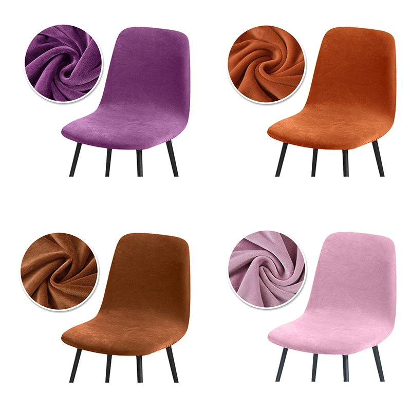 Velvet And Jacquard Short Back Chair Cover Bar Seat Covers Dining Covers Chair Stretch Dust Cover For Home Hotel Bar Wedding