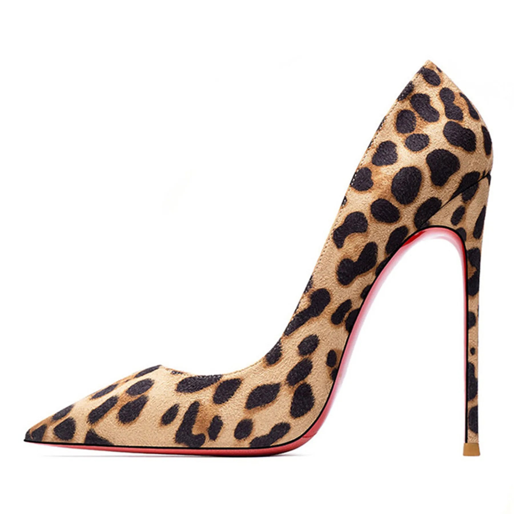 2022 Autumn New Women's High Heels Shoes Sexy Pointed Suede Red Shiny Bottom Pumps Fashionable Temperament Shallow Wedding Shoes