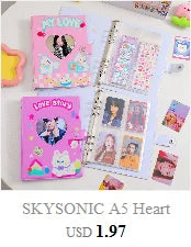 SKYSONIC New Arrival A5 Ring Notebook Jounral Cover INS Bandage Photocards Binder Collect Book Photo Cards Organzier Stationery