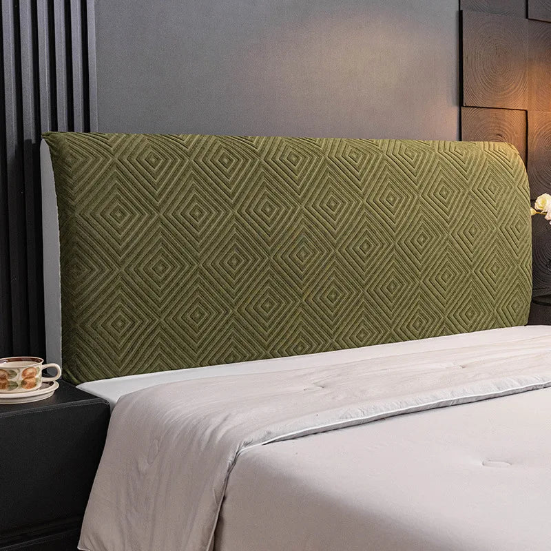 Stretch Bed Headboard Cover  Soft Velvet Bed Head Slipcovers All-inclusive Solid Color Bedside Backrest Dust Protector Coversr