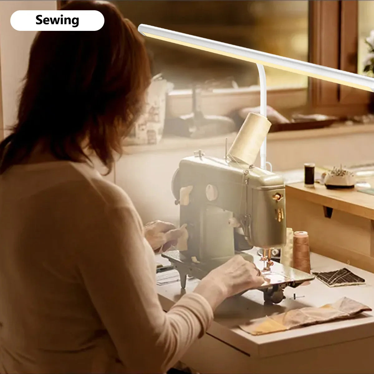 LED Desk Lamp for Office Home, Eye-Caring Desk Light Lamp with Stepless Dimming Adjustable Flexible Gooseneck And Light Color