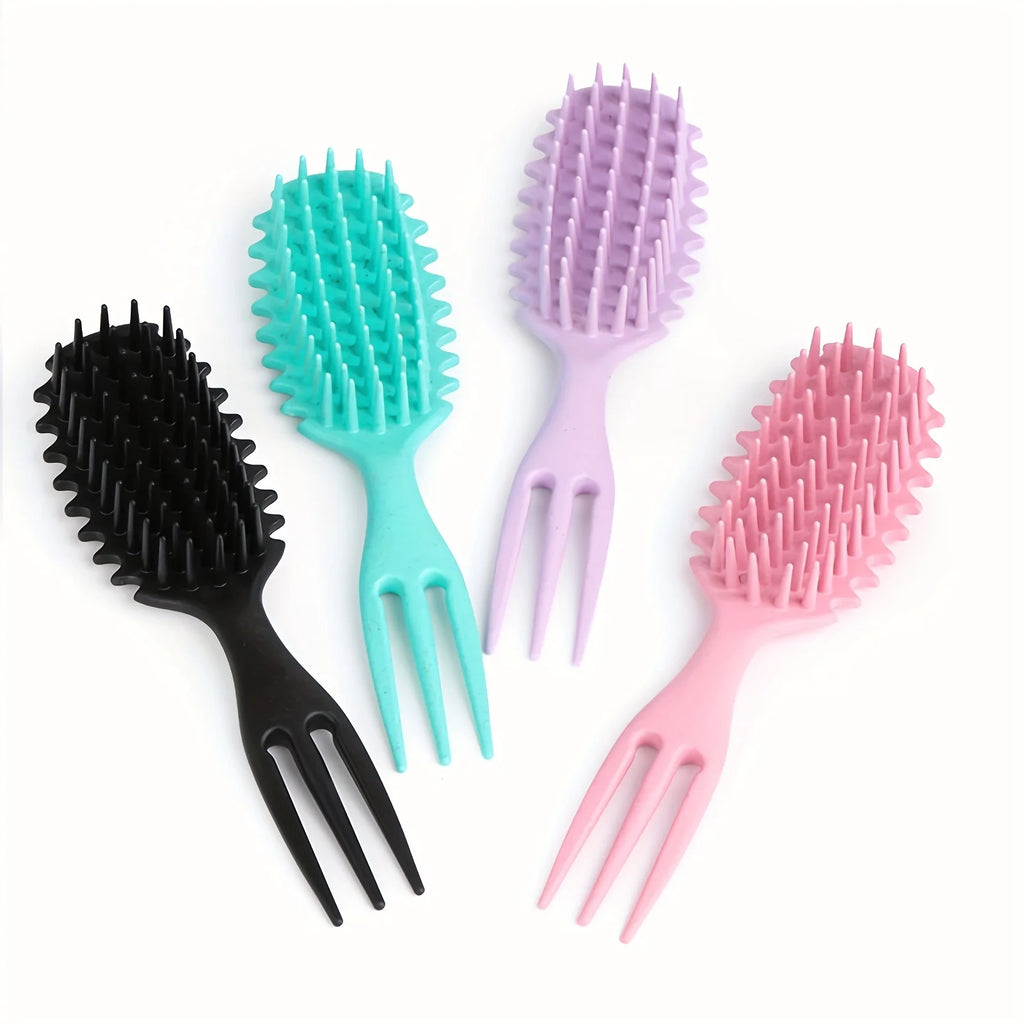 3-in-1 Candy Curly Hair Brush - Gentle Detangling Styling Comb for Wet or Dry Curls Reduces Pulling Separation Ideal for Women