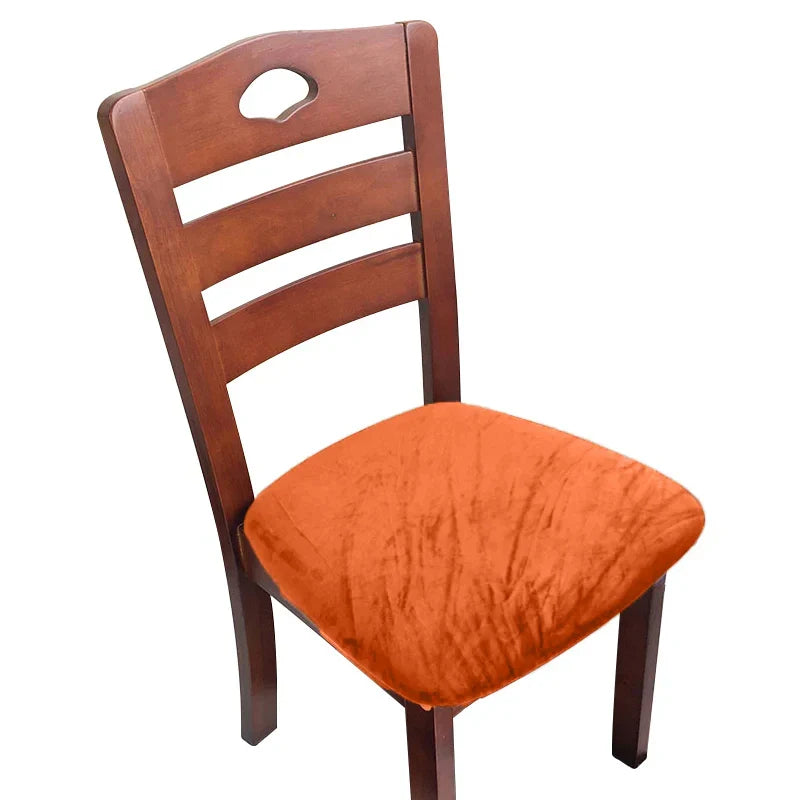 1/2/4/6 Pieces Velvet Fabric Super Soft Seat Cushion Covers Stretch Chair Cover Slipcovers For Hotel Banquet Dining Living Room