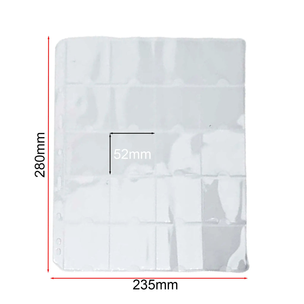 Page Coin Holder Sheet Clear Organization 1/10 Sheet For 50mm Coins For Coin Collection PVC Page Album Practical