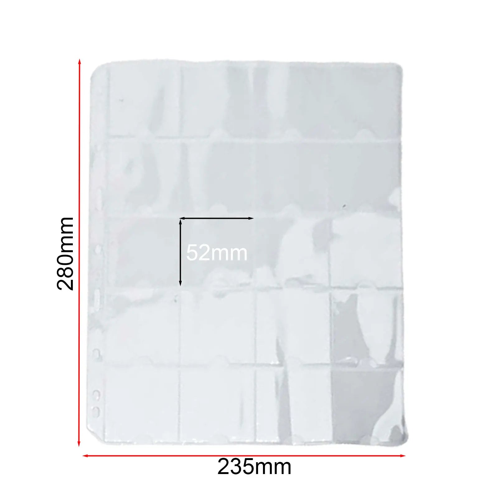 Page Coin Holder Sheet Clear Organization 1/10 Sheet For 50mm Coins For Coin Collection PVC Page Album Practical