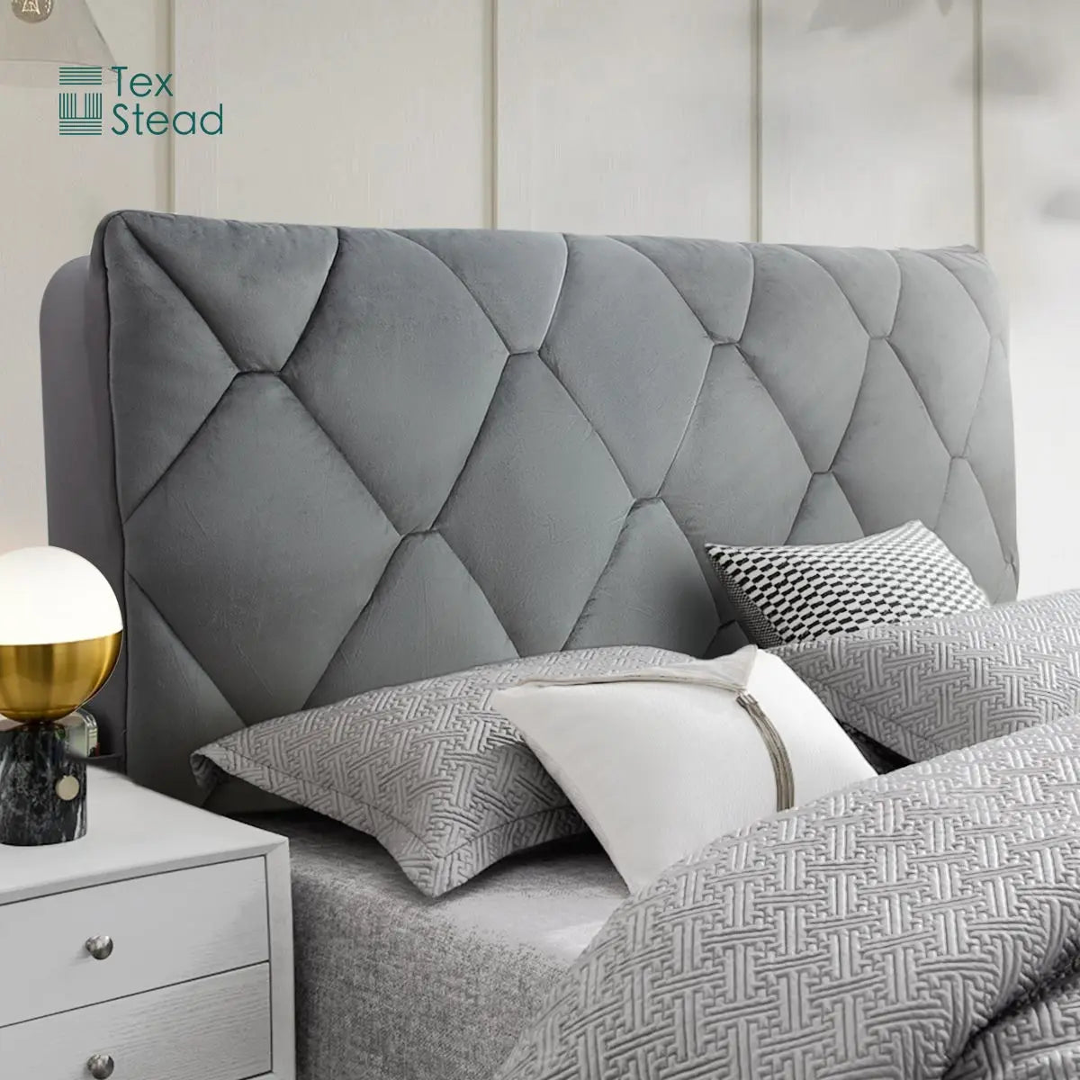 Bed Headboard Cover Stretch Thickened Large Rhombus Slipcover Covers Dustproof Bed Head Protector Cover Bed Board Cover