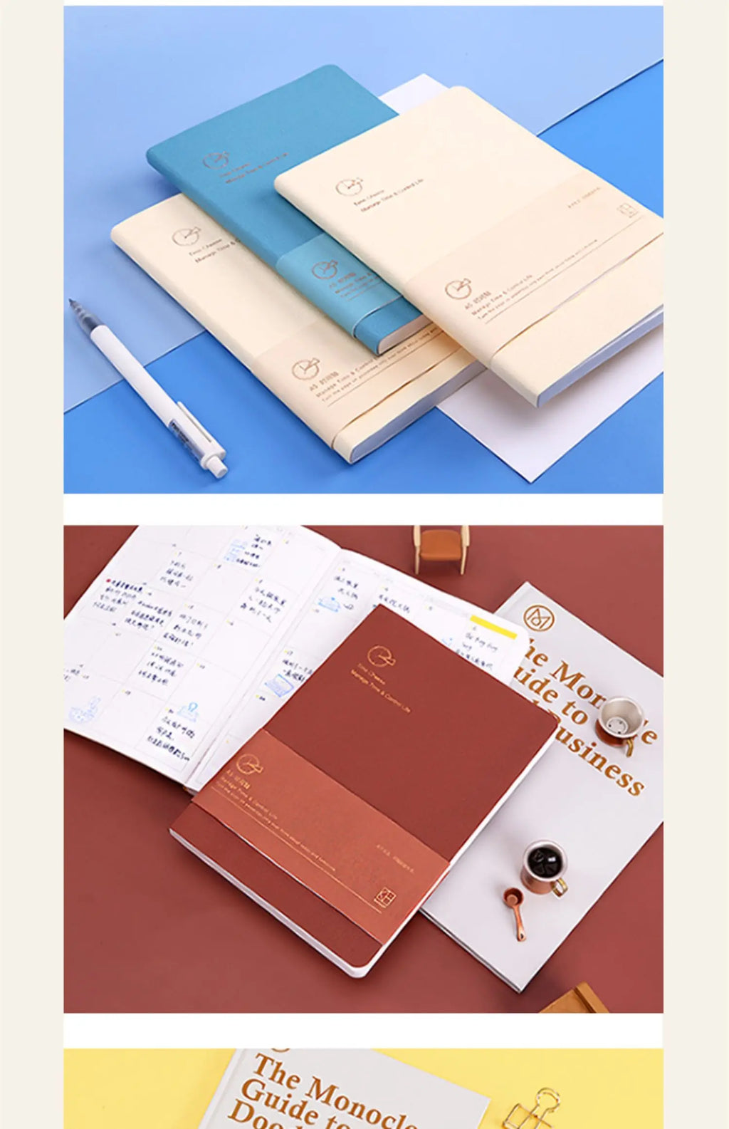 Kinbor Weekly Planner Notebook UnDated Agenda Schedule Daily Monthly Journal Book Portable Record Diary Plan Notepad Stationery