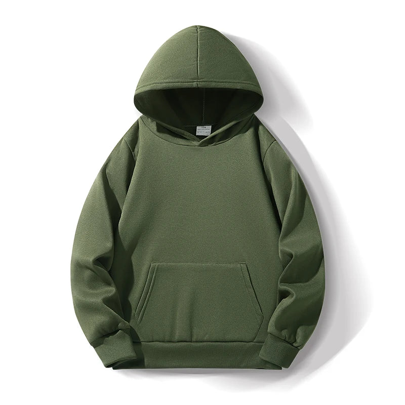 Boys' & Girls' Solid Color Hooded Sweatshirts - Warm, Comfortable, Fleece-Lined, Versatile Basic Style, Perfect as Gifts