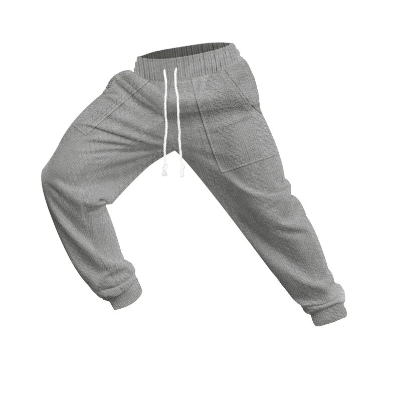 Men's Solid Color Sweatpants American Style Casual Pants Autumn Winter Home Wear Elastic Belt Soft and Comfortable Jogging Pants