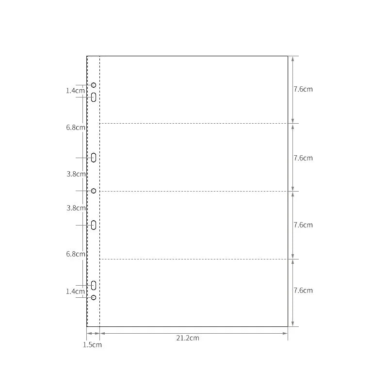 Sharkbang 10pcs A4 Binder Sleeves 7 Holes Postcards Sticker Organizer 11 Designs PP Refill Ring Bags Stationery Accessories
