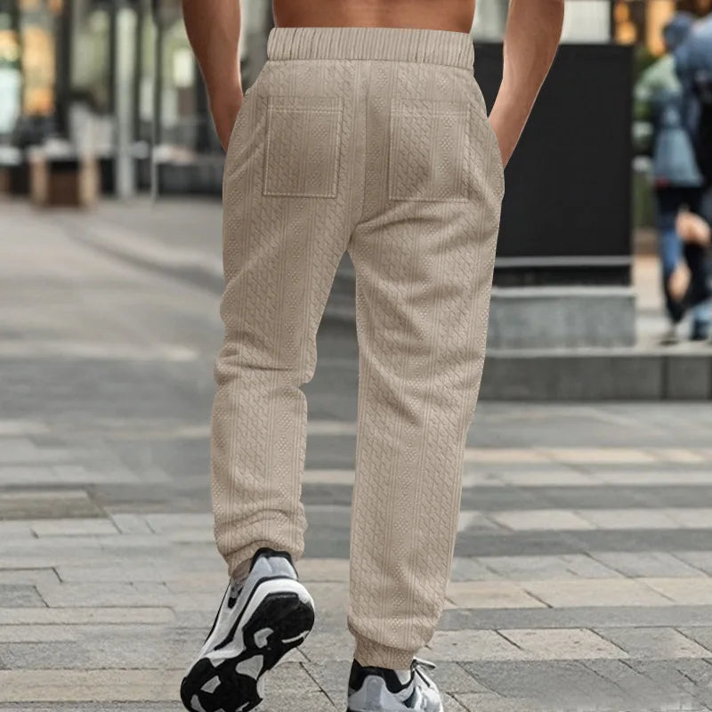 Men's Solid Color Sweatpants American Style Casual Pants Autumn Winter Home Wear Elastic Belt Soft and Comfortable Jogging Pants