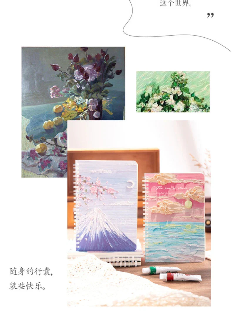 4 Books/Set A5 Coil Lined Notebook High Quality Kawaii Korean Stationery Cute School Supplies for Students