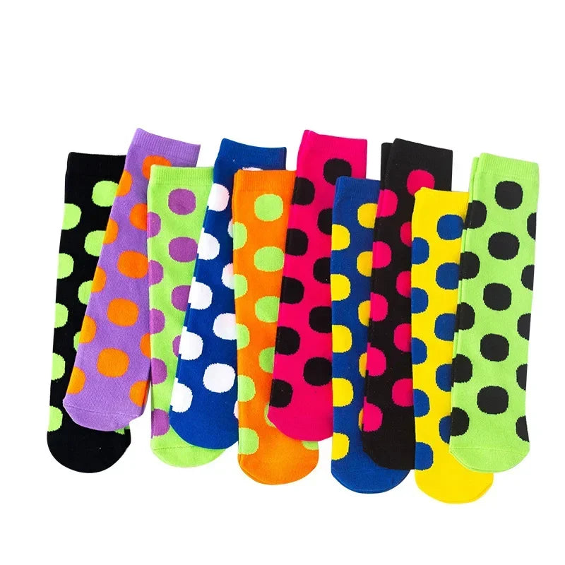 Girl Long Knee Socks New 1-12 Y Child Socks Autumn Winter Color Matching Dot Children's Pile Student Kids Boys Girls Tube Sock
