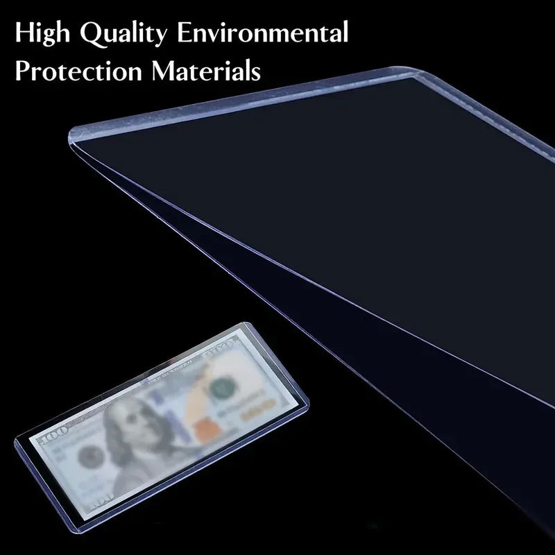 Bill Currency PVC Clear Hard Plastic Sleeve Clip Paper Money Notes Bills Holder for Collection Protector Case Supplies 173*75mm