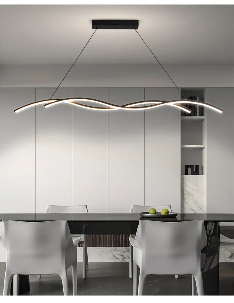 Black White Led Restaurant Pendant Lights Modern Minimalist Hotel Bar Restaurant Chandelier Home Indoor Decoration Lighting Lamp