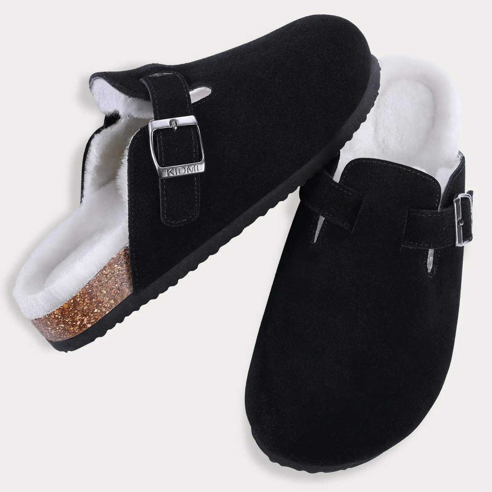 KIDMI Suede Clogs for Women Men Mules Cork Footbed Sandals With Arch Support Fashion Nonslip Outdoor Beach Slippers Home Shoes