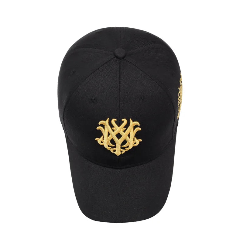 Vintage Gothic Embroidered "NY" Baseball Cap – Adjustable Cotton Snapback Hat for Men Women, Casual Outdoor Sun Hat
