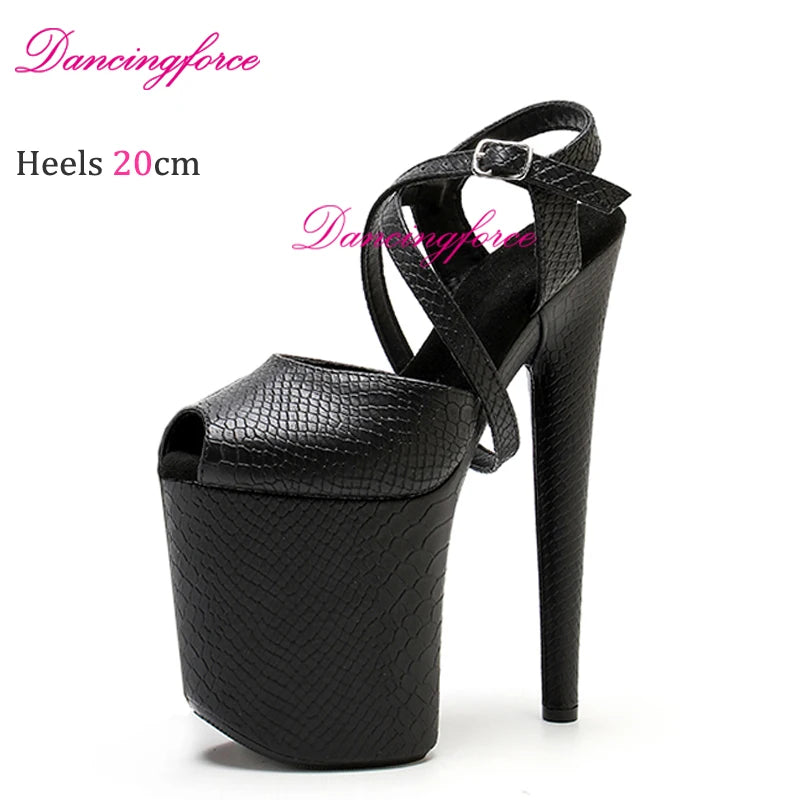 8Inches 20cm Sexy Exotic Luminous Discolored Pole Dancer Sandals Nightclub Stripper Platform Party High Heels Shoes