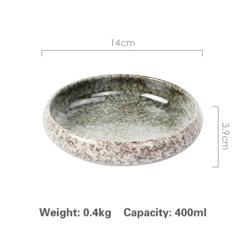Creative retro ceramic sushi dishes Japanese and Korean snacks small dishes and plates sets ceramic plate japanese dish set
