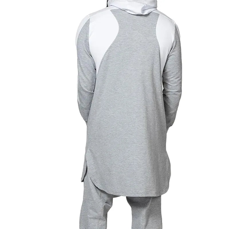 Men Sweatshirt T-shirt Spring Autumn Solid Color Loose Zip Pullover Sweater Men Casual Long Sleeve Hooded Round Neck Sweatshirt